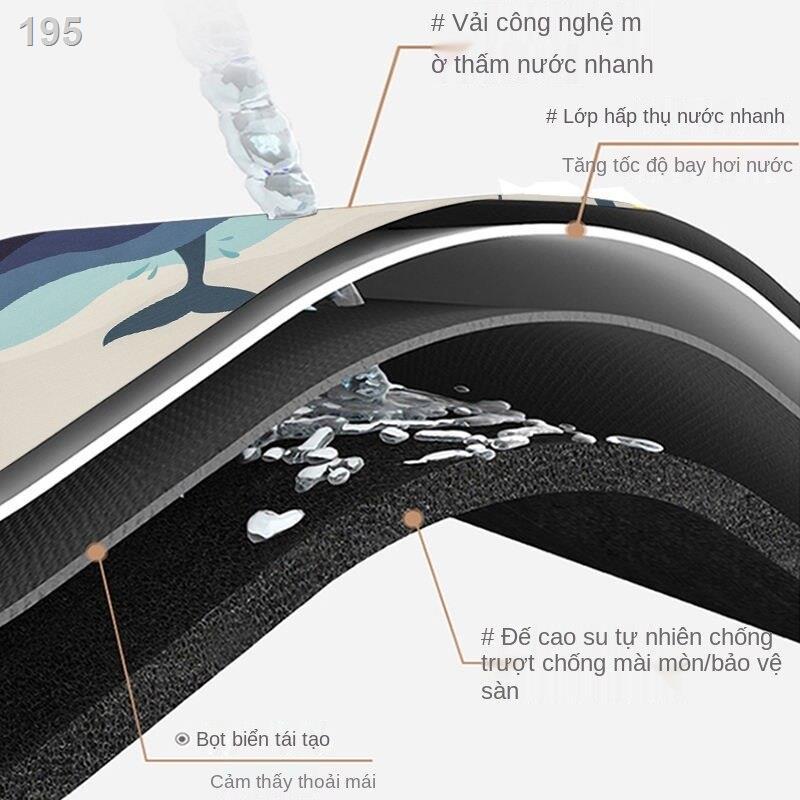 Tấm thấm nước phòng tắm lót cửa hình bán nguyệt làm khô nhanh thảm chống trơn