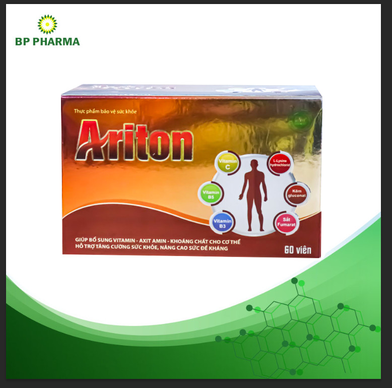 Viên Uống Bổ ARITON Hỗ Trợ Tăng Cường Sức Khỏe, Sức Đề Kháng, Bổ Sung Vitamin, Khoáng Chất Cho Cơ Thể - Hộp 60 Viên