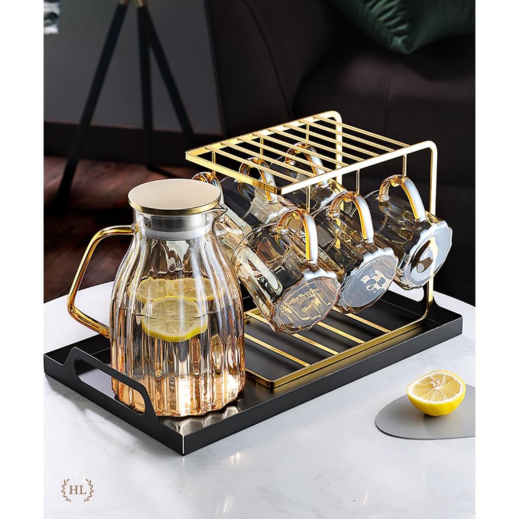 Bình cốc thủy tinh Decor chịu nhiệt Borosilicate | Bình Ly Thủy Phong cách Vintage Vàng Hổ Phách 2023