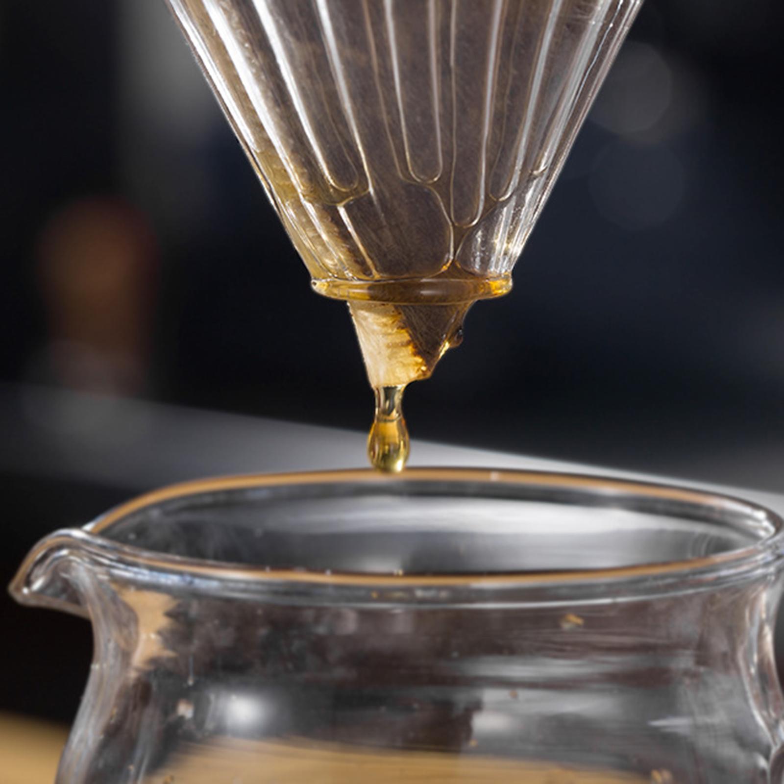 Pour Over Coffee Dripper Glass Slow Drip Reusable Single Cup Coffee Maker for Home, Cafe, Restaurants Cone Filters