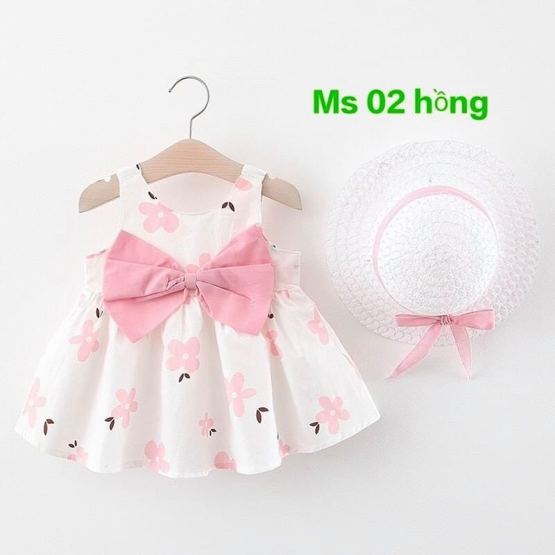 Váy Hoa Phối Nơ Cực Xinh Cho Bé Gái Từ 6-19kg