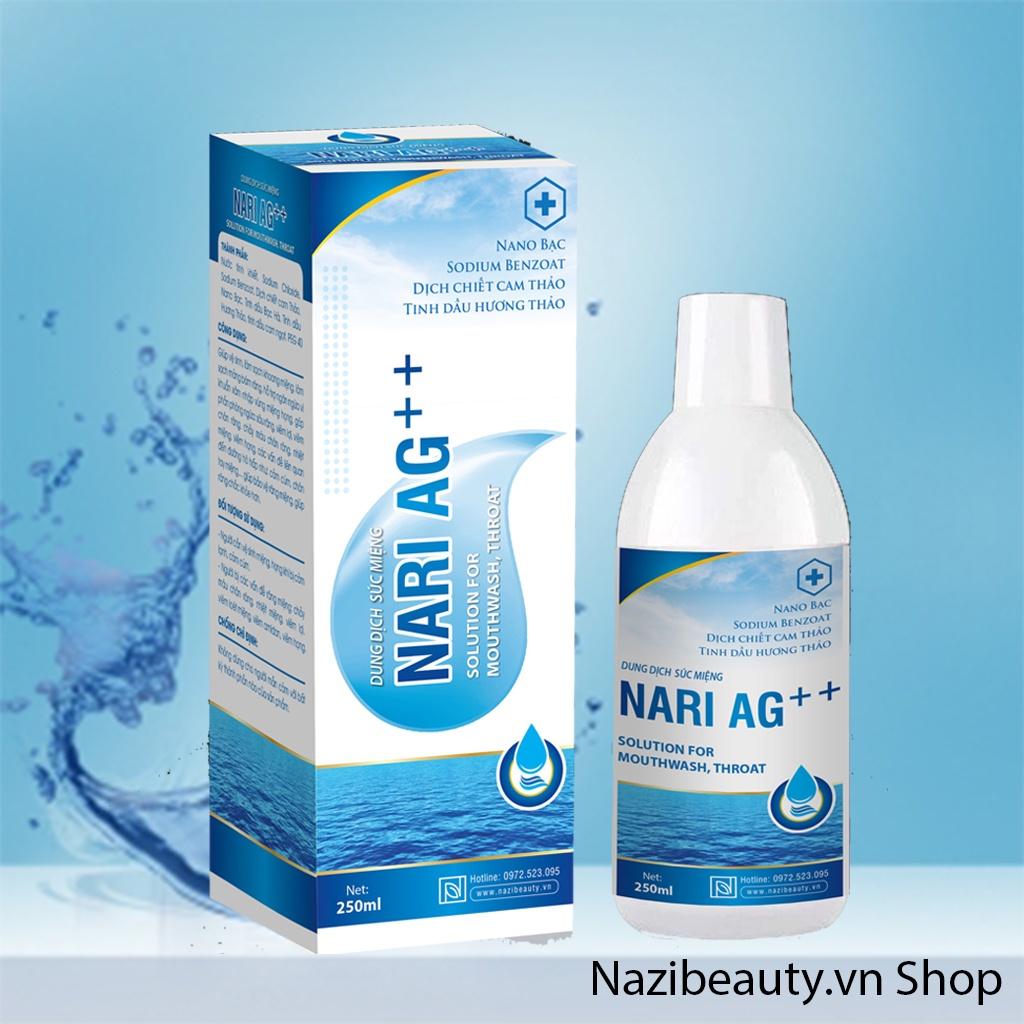 Nước súc miệng nano bạc Nari thơm miệng phòng tránh lây theo đường hô khử mùi vệ sinh sạch sẽ chai 250 ml