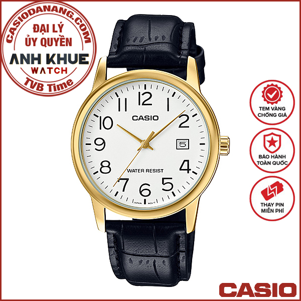 Đồng hồ nam dây da Casio Standard chính hãng Anh Khuê MTP-V002GL-7B2UDF (37mm)