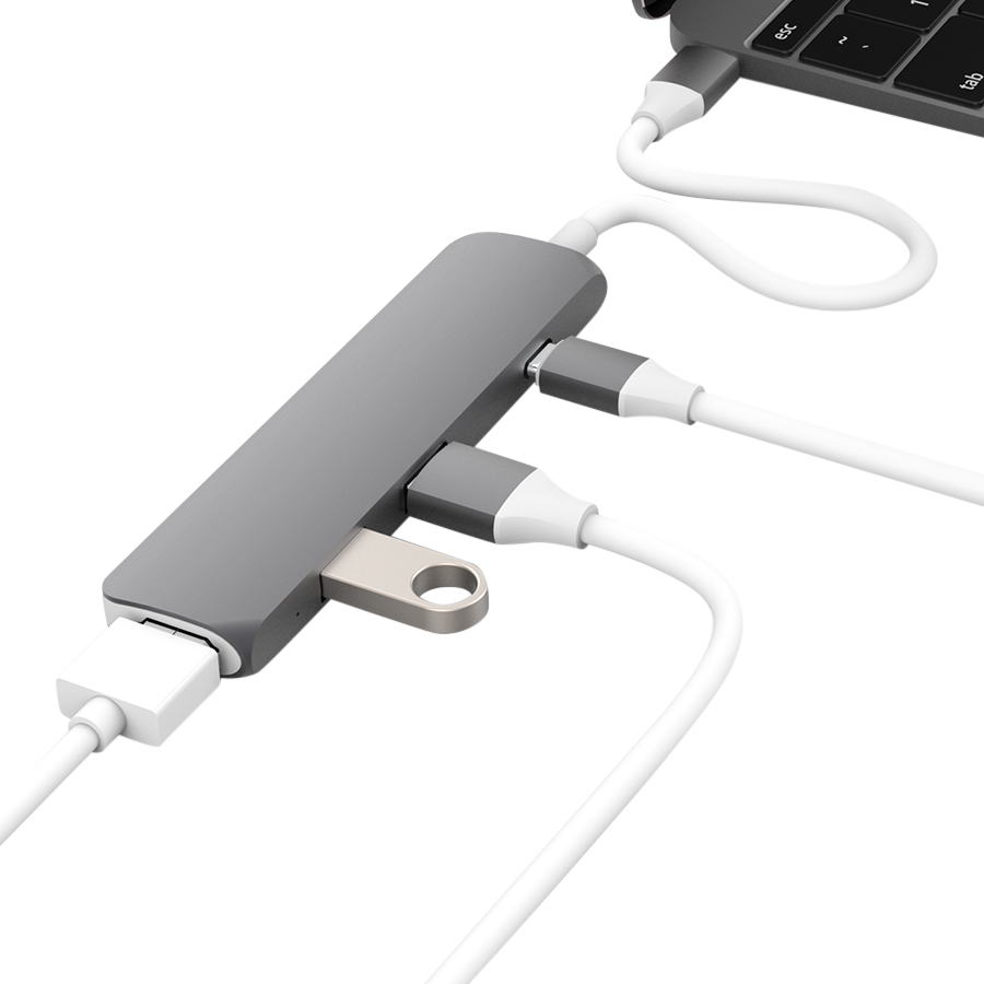 Cổng Chuyển Hyper HyperDrive USB-C Hub With 4K HDMI Support For MacBook Pro 2016 / 2017, MacBook 12&quot; - Hàng Chính Hãng