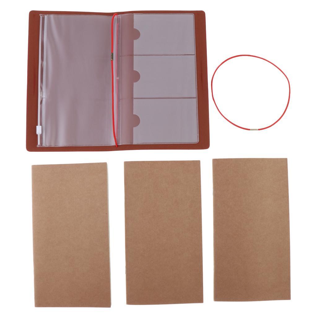 A6 Portable Travel Diary Notebook Journal Leather Handbook