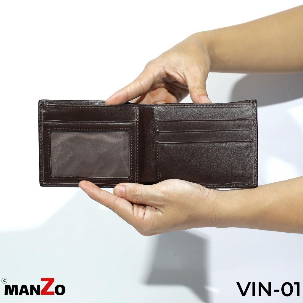 Ví nam da thật dáng ngang cao cấp MANZO VIN-01 bảo hành 18 tháng