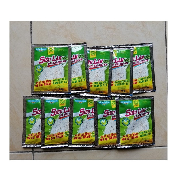 10 GÓI PHÂN BÓN SIÊU LÂN 10-55-10+ TE 15G