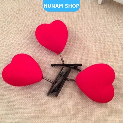 Kẹp tóc lò xo vịt vàng hoặc trái tim đáng yêu xinh xắn Nunam Shop