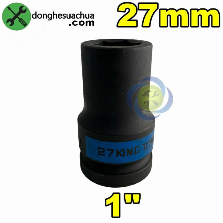 Tuýp 27mm 1 inch Kingtony 843527M loại dài 6 cạnh màu đen