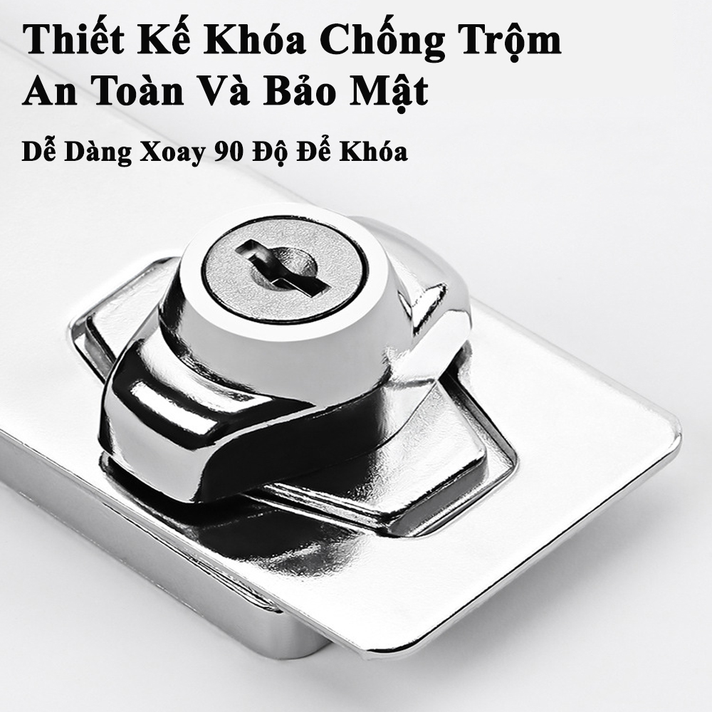 Chốt Khóa Cửa Thẳng Kèm Khóa KUNBE Nhiều Kích Thước Thích Hợp Nhiều Loại Cửa