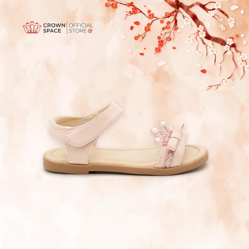 Sandal Đi Học Dành Cho Bé Gái Crown Space Cao Cấp CRUK7037- Thiết Kế Chuẩn Y Khoa - Chống Hôi Chân - Size 26 đến 32