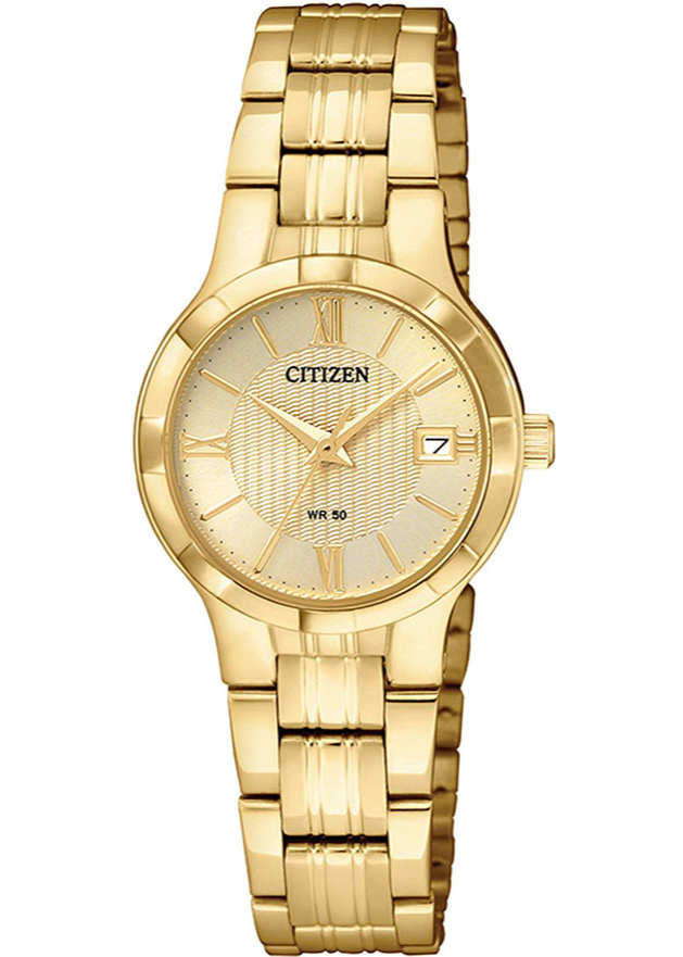 Đồng Hồ Nữ Citizen Dây Thép Không Gỉ EU6022-54P - Mặt Vàng