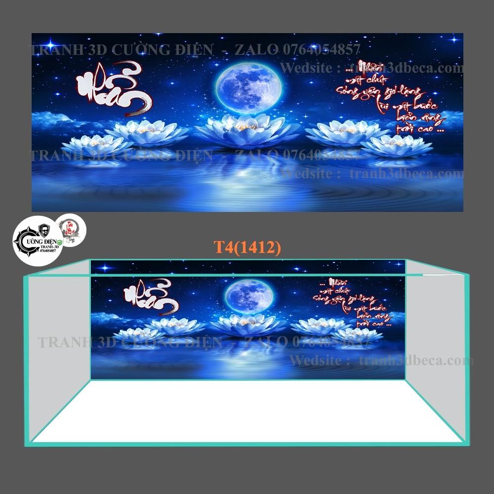 Tranh dán hồ cá 3d , hồ cá rồng , la hán , cá dĩa …