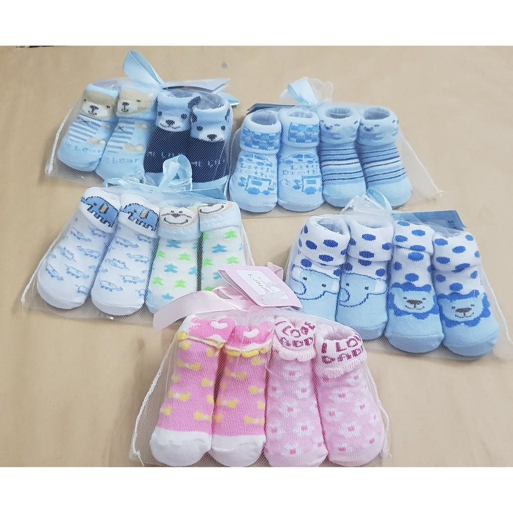 SET 2 ĐÔI VỚ SƠ SINH DỄ THƯƠNG CHO BÉ (0-2M)