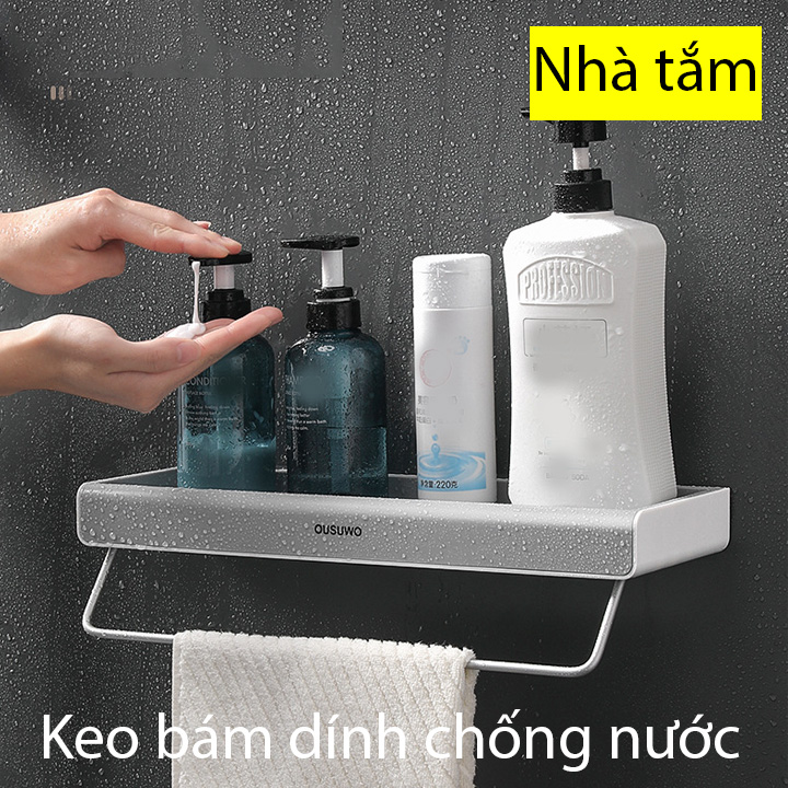 Kệ Dán Tường Để Đồ Ousuwo Có Giá Treo Khăn Trong Nhà Tắm, Nhà Bếp