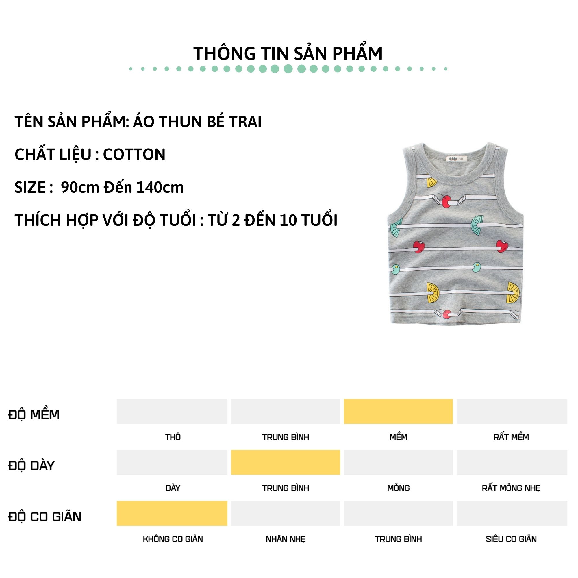 Áo ba lỗ bé trai 27Kids áo thun sát nách cho bé CHANH XÁM - S1045