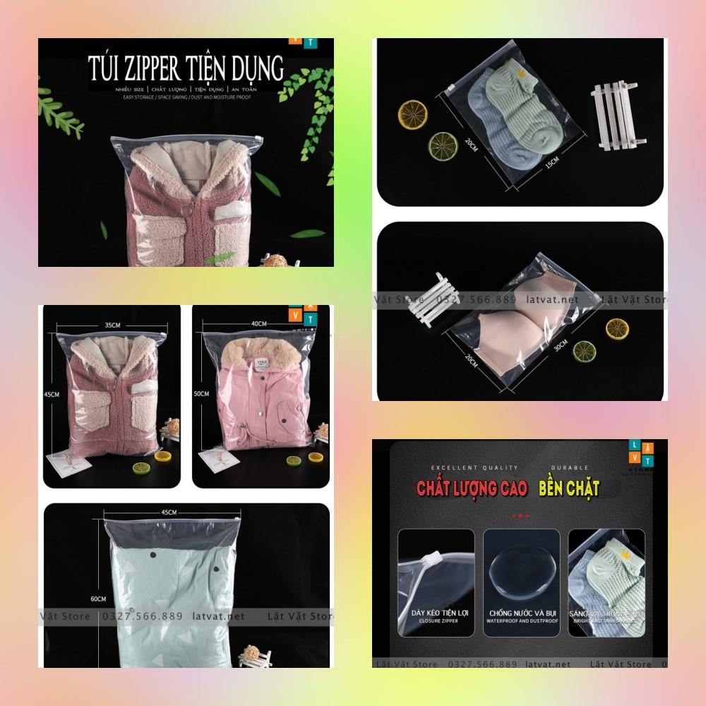 Túi Ziplock, Zipper 3A nhựa có khoá kéo trong và đục. Chuyên dụng để đựng đồ quần áo, gia đình, du lịch