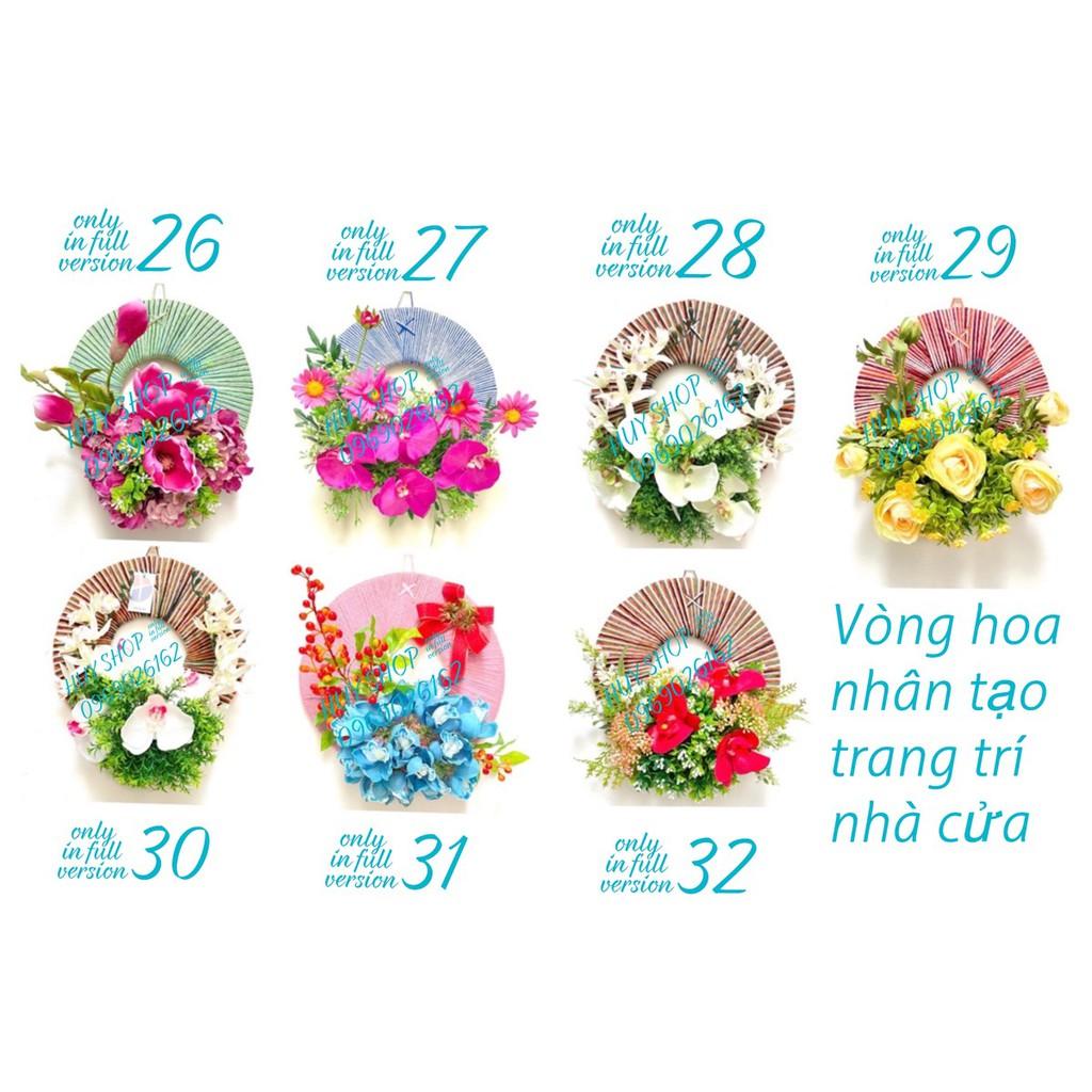 VÒNG HOA NHÂN TẠO TRANG TRÍ TREO TƯỜNG 28CM 26-32