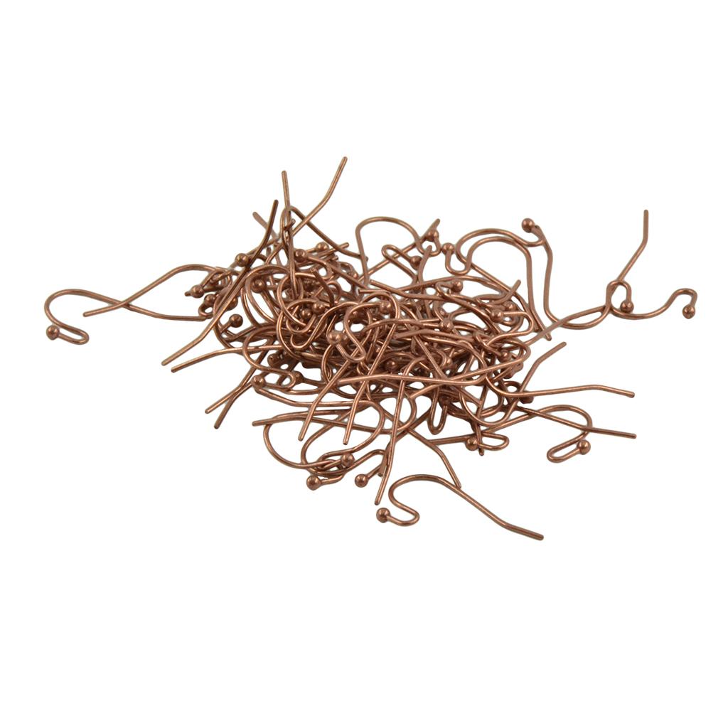 100pcs Brass French Wire Dot Ball Earring Hook Dangle DIY Findings