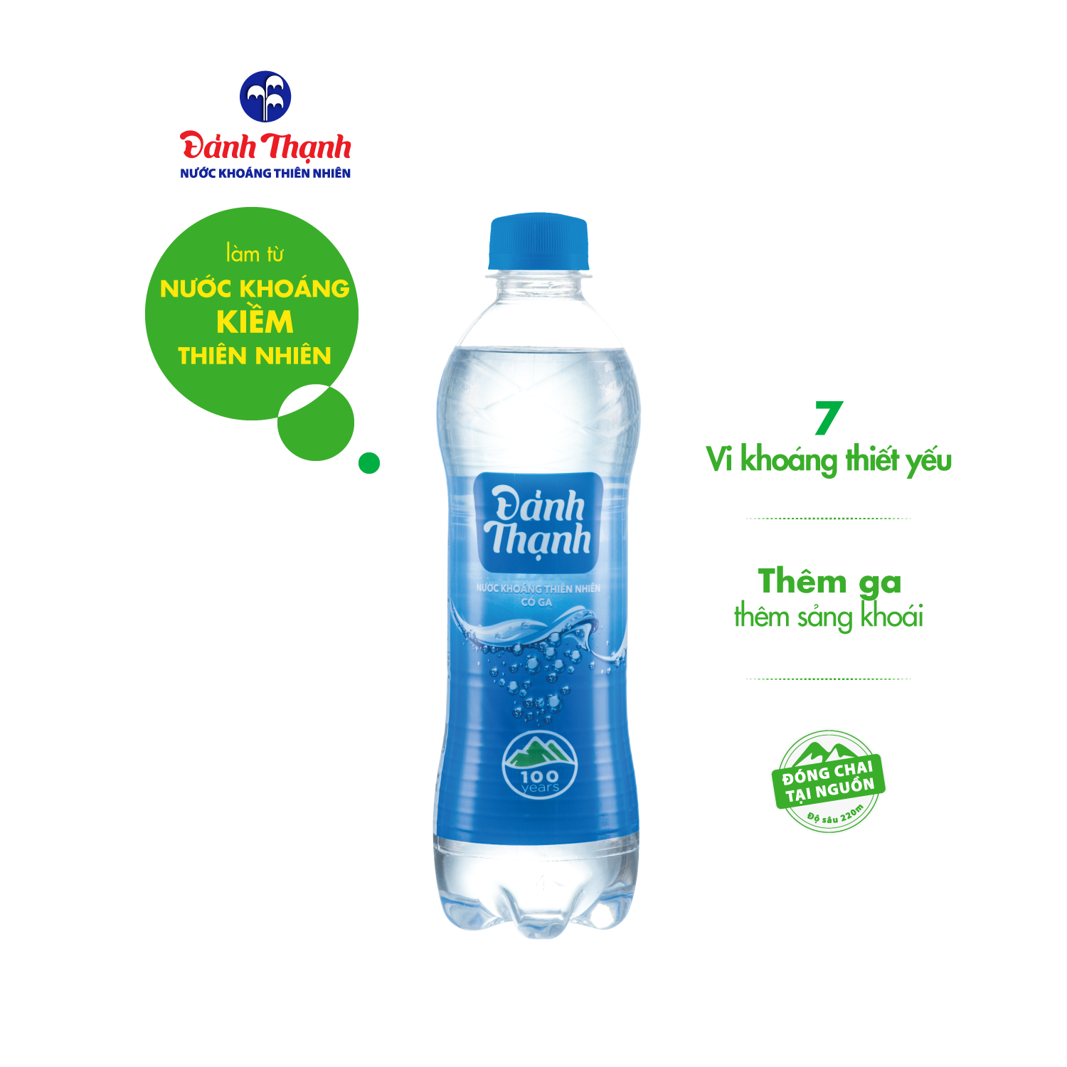 Thùng 24 chai Nước Khoáng Thiên Nhiên Có Ga Đảnh Thạnh 430ml