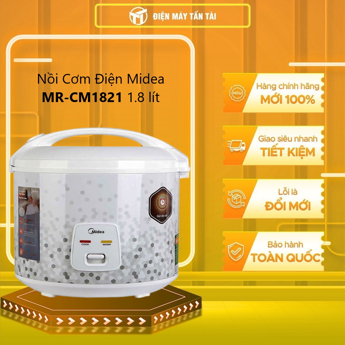 Nồi cơm điện 1,8L Midea MR-CM1821 - Hàng chính hãng