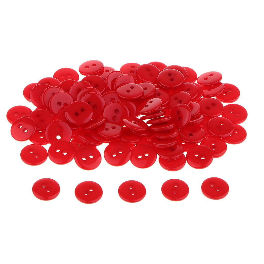 2-5pack 100 Candy Color 2-Holes Round Resin Button For Sewing Craft Scrapbook