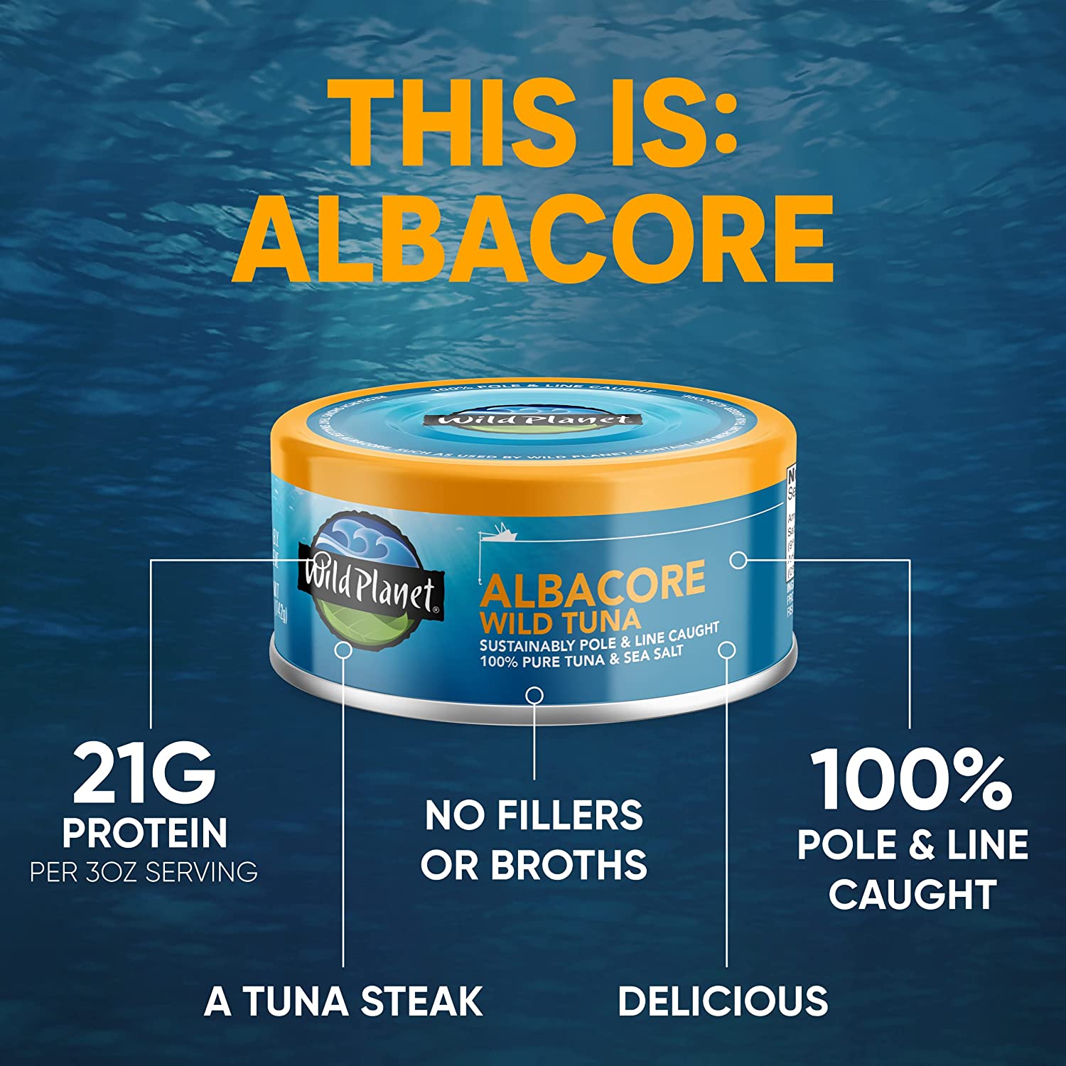 Cá ngừ đại dương đóng hộp Albacore Tuna Wild Planet : Made in USA