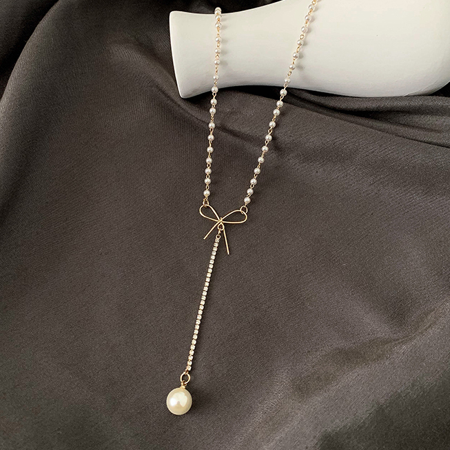 Vòng cổ choker nữ chuỗi hạt có sợi dài