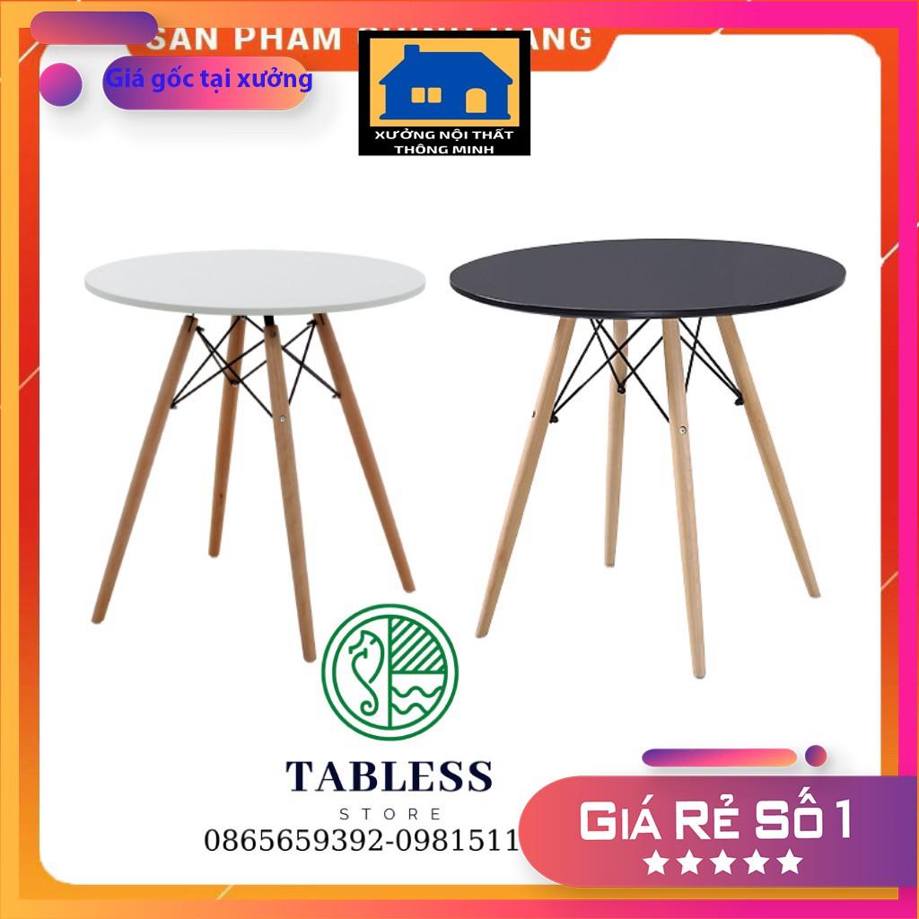 Bàn tròn eames chân gỗ đan sắt, Bàn Làm Việc,Bàn Ăn,Cafe-Hàng Nhập Khẩu(CAM KẾT NHƯ HÌNH 100