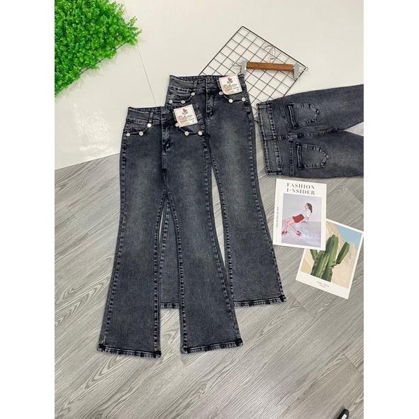 Quần Jeans Nữ Ống Loe Dài Lưng Siêu Cao Tôn Dáng