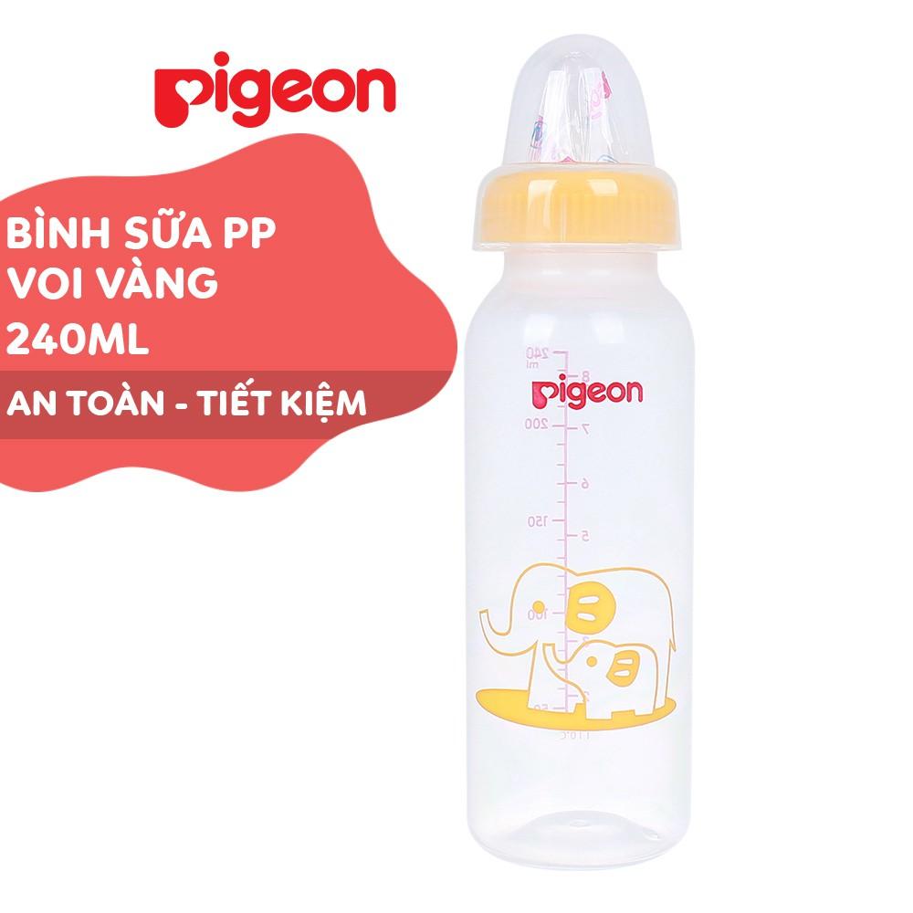 Bình sữa cổ hẹp PP tiêu chuẩn voi Pigeon 240ml (2018)