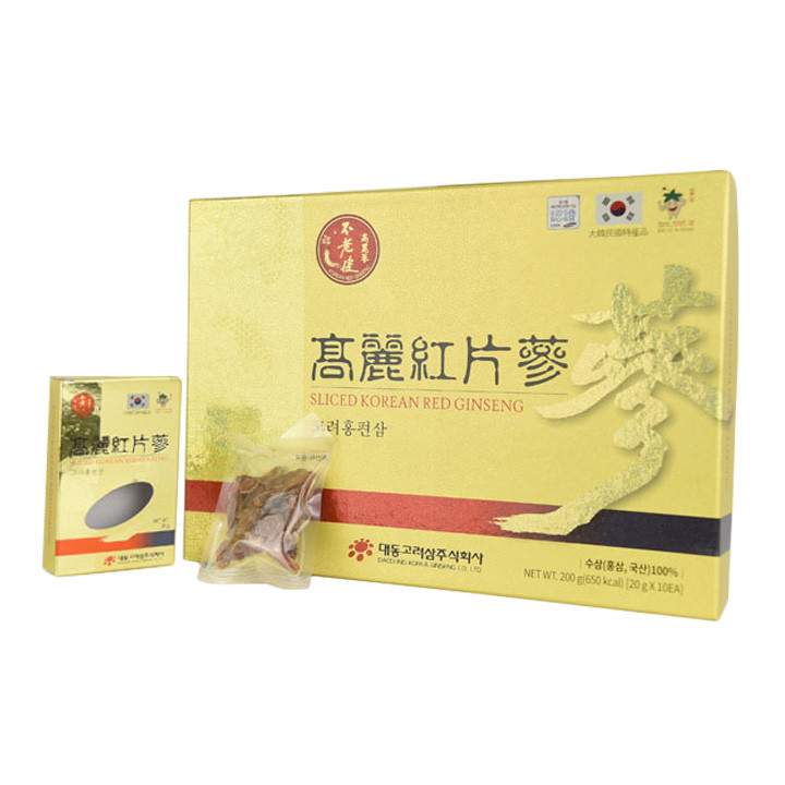 Hồng sâm khô thái lát Daedong tặng Trà cung đình Huế