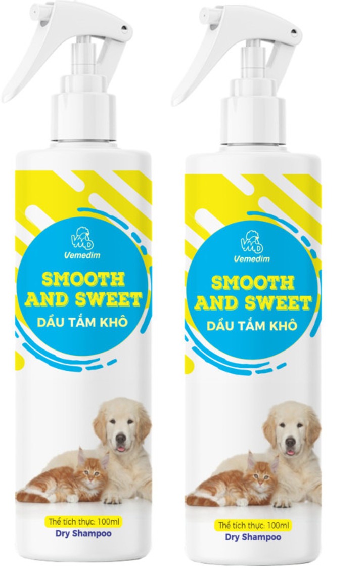 DẦU XỊT TẮM KHÔ CHO CHÓ MÈO KHÔNG DÙNG NƯỚC , KHỬ MÙI , SẠCH LÔNG SMOOTH AND SWEET - SP005311