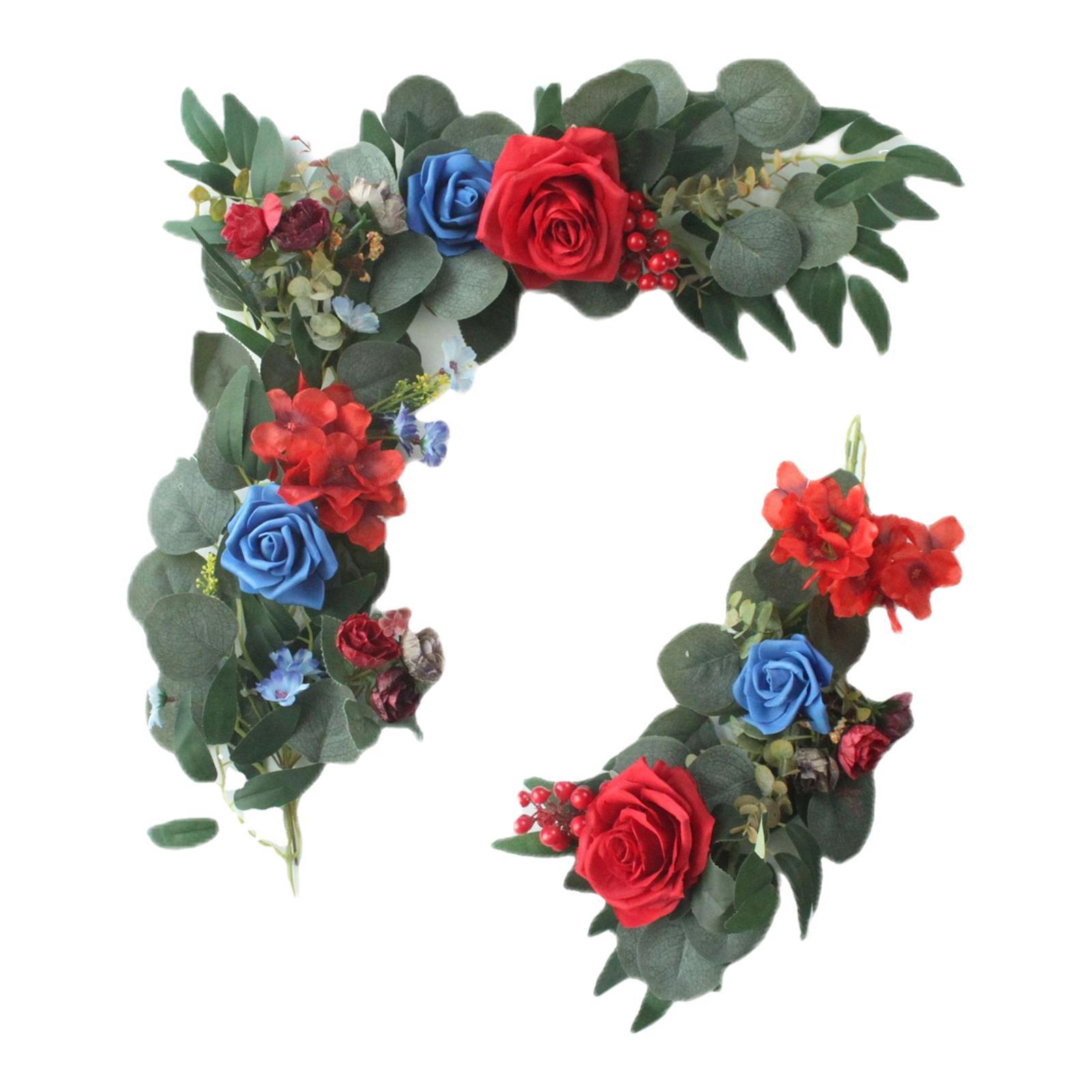 2x Silk Wedding Arch Flowers Kit Fake Flower Row Decoration Reception Window