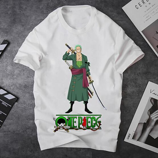 Áo thun Nam Nữ Không cổ ONEPIECE ZORO XANH LÁ MSOP-09 mẫu mới cực đẹp, có size bé cho trẻ em / áo thun Anime Manga Unisex Nam Nữ, áo phông thiết kế cổ tròn basic cộc tay thoáng mát