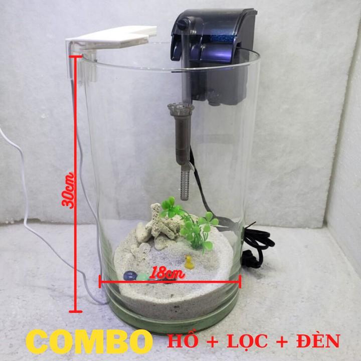 Bể cá mini để bàn COMBO kèm phụ kiện tiểu cảnh
