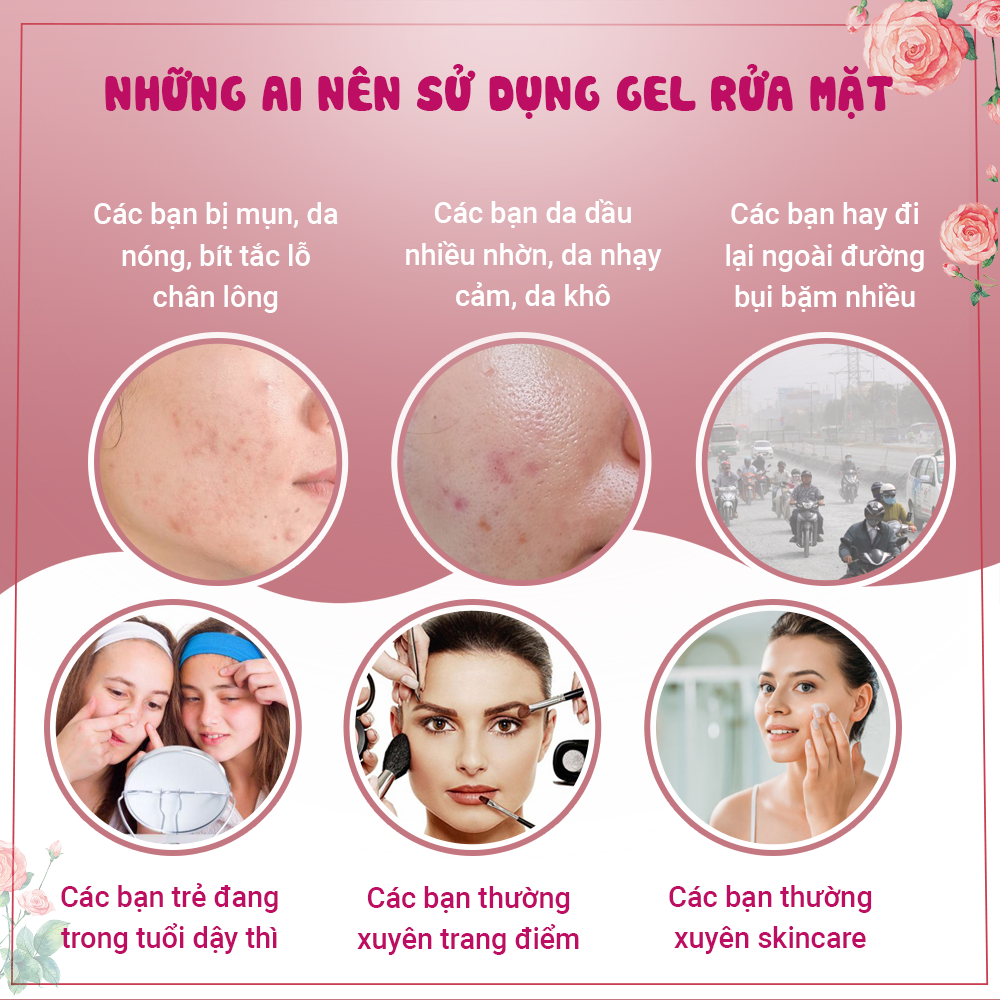 Gel rửa mặt hoa hồng KISS ON sạch sâu, cấp ẩm, thu nhỏ lỗ chân lông, nuôi dưỡng làn da mịn màng, sáng khỏe 145ml JN-KI-GEL01