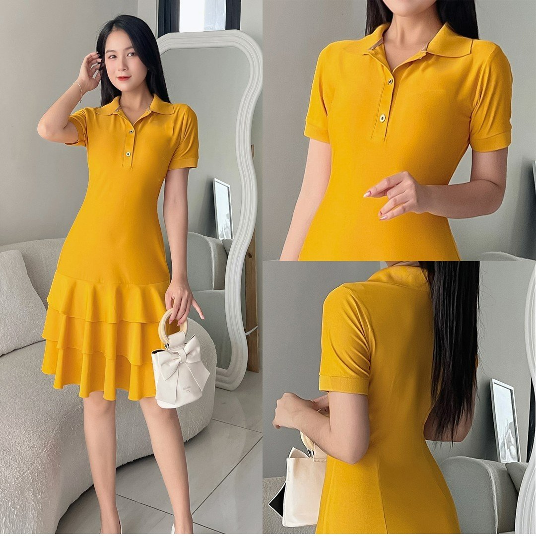 Đầm bèo đuôi cá kiểu cổ polo D078- Lady Fashion - Khánh Linh Style