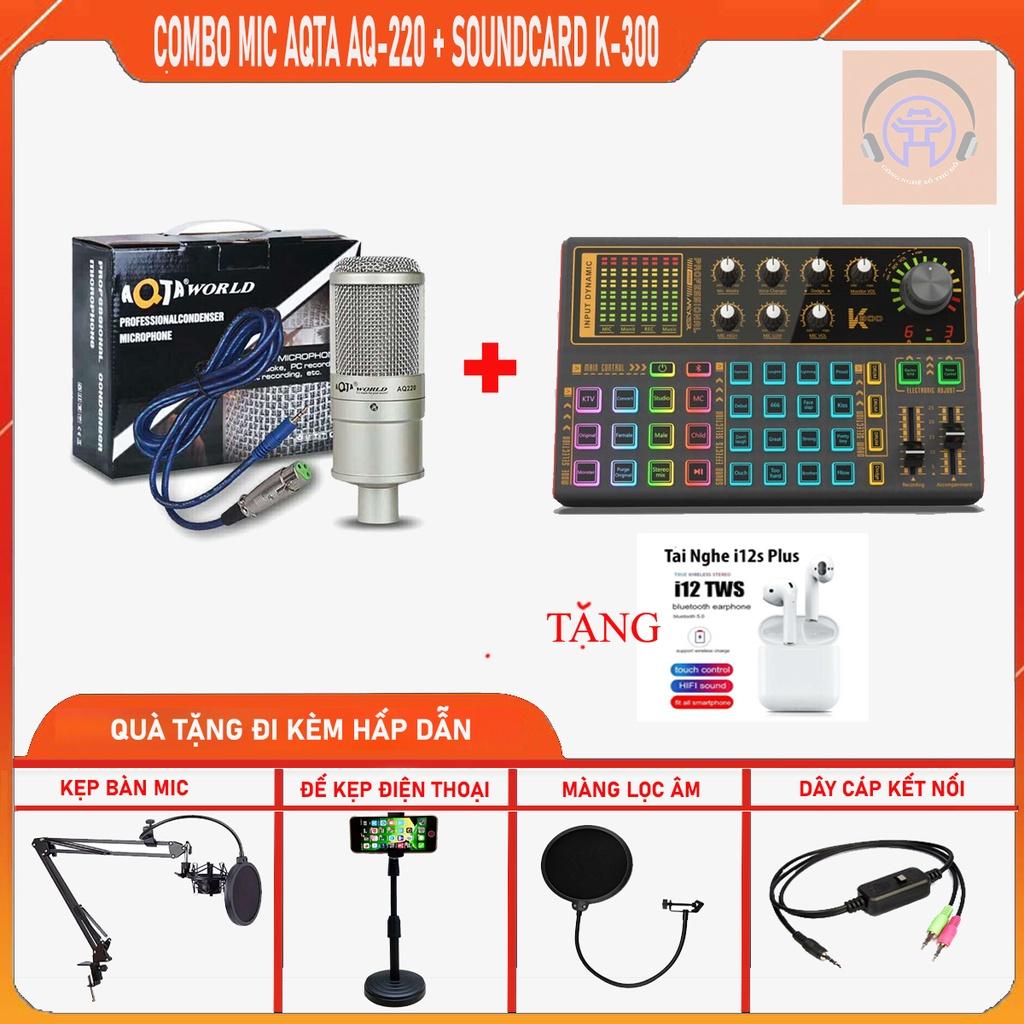 Combo mic thu âm takstar PC-K200 và sound card K300+Kẹp Điện thoại+Kẹp Mic+Lọc Âm đầy đủ