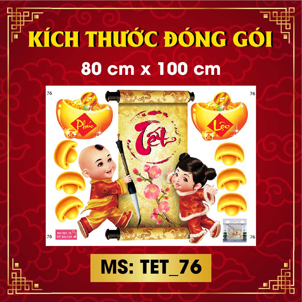 Decal trang trí tết combo số 12