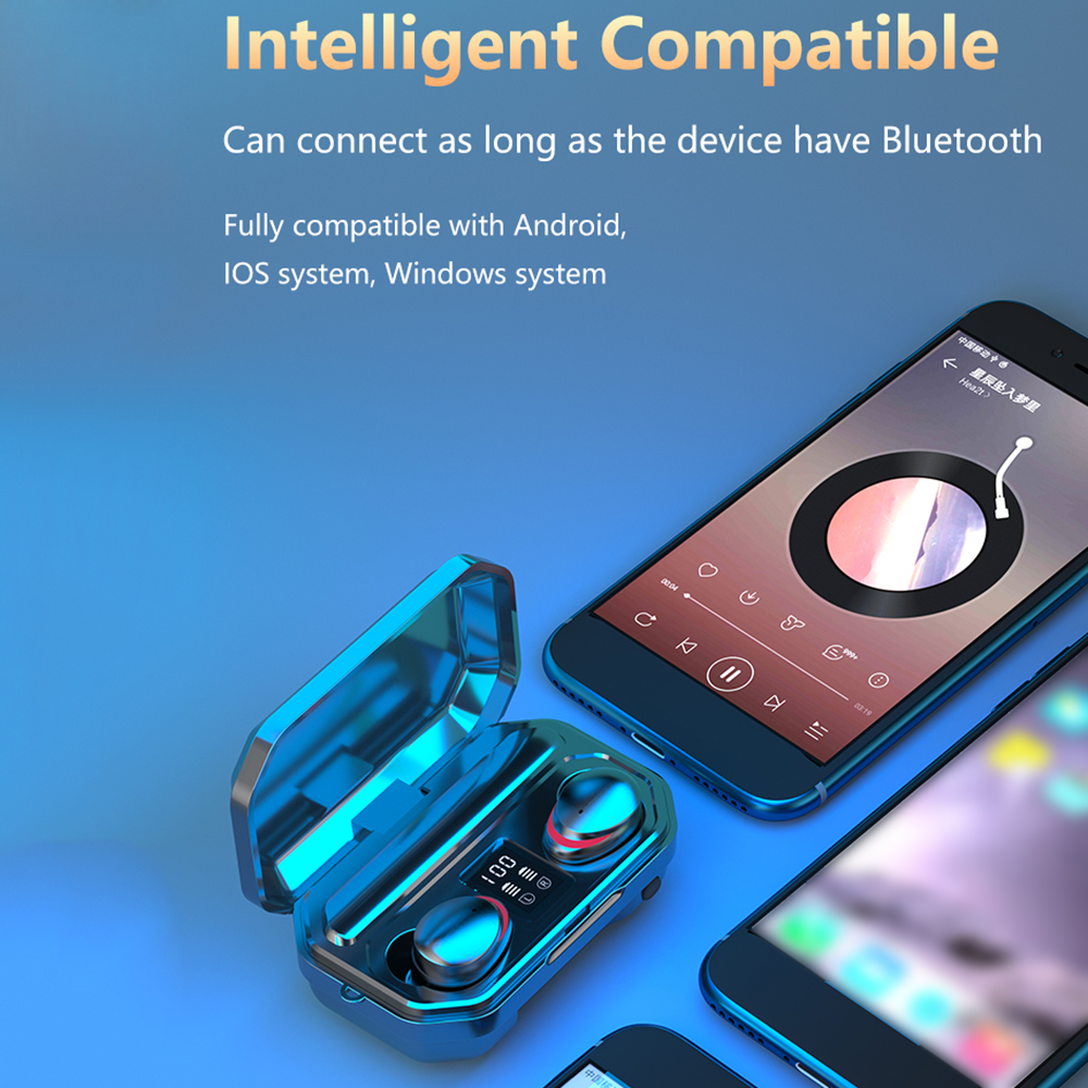 Tai Nghe Không Dây M15 TWS BT5.0 IPX7 Chống Thấm Nước Hộp Sạc 2000mah