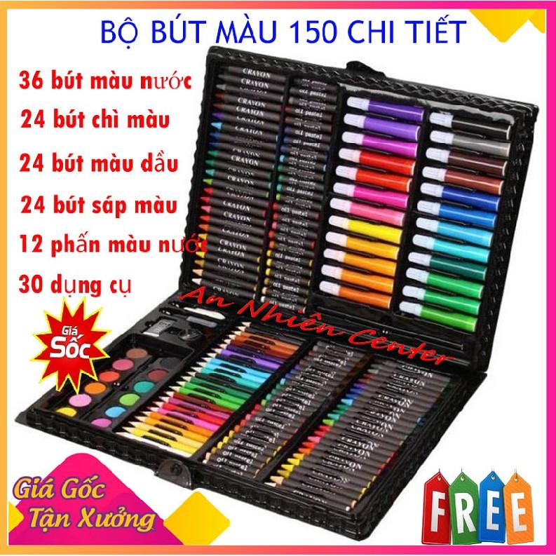 Hộp bút màu 150 chi tiết cho bé yêu thỏa sức sáng tạo, thiết kế gọn gàng thông minh tiện lợi, dễ dàng sử dụng