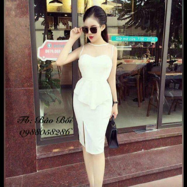 Đầm body cúp bèo đô lưới