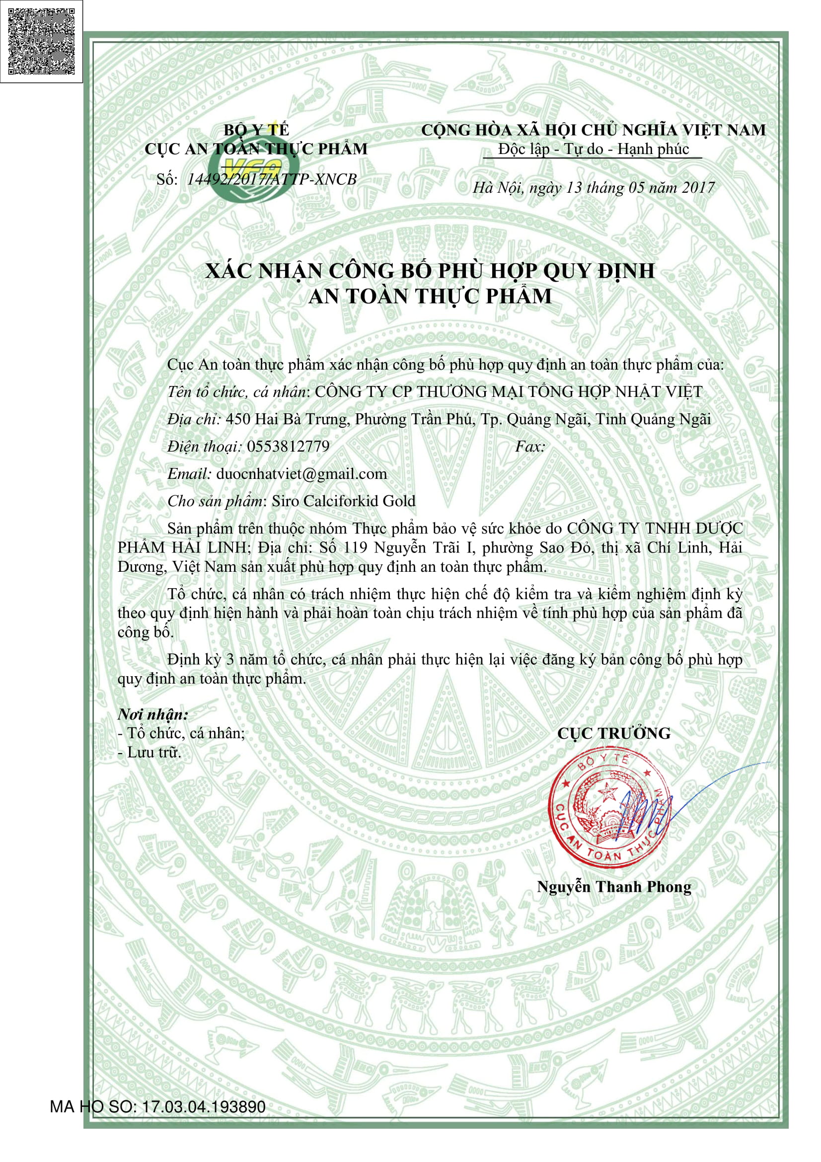 Thực phẩm chức năng Canciforkid Gold – bổ sung Canxi