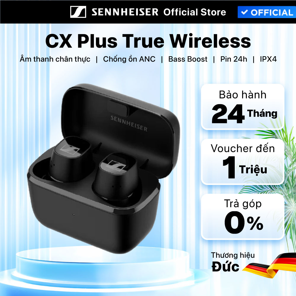 Tai Nghe Sennheiser Cx Plus True Wireless - Hàng Chính Hãng - Đen