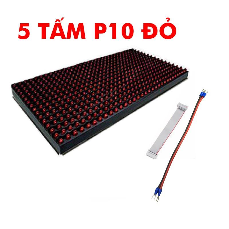 COMBO 5 Tấm P10 ĐỎ - Nguồn 5V - MẠCH HD U6B KẾT NỐI USB