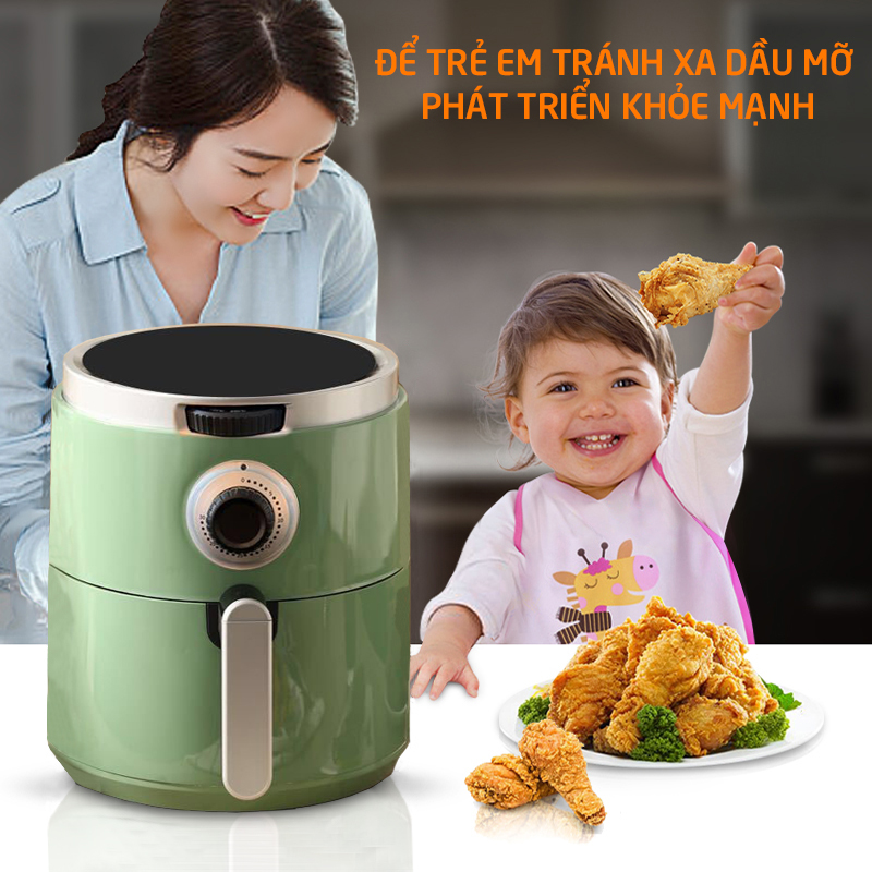 nồi chiên không dầu cao cấp dung lượng 5,6L, việc nấu nướng trở nên dễ dàng hơn, không mùi, không khói, không sợ béo, ăn thỏa thích 8063-G