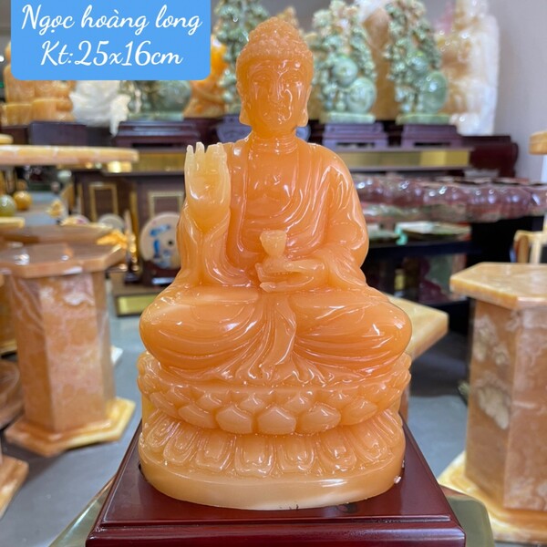 Tượng Phật Dược Sư Đá Phong Thủy Ngọc Hoàng Long Tự Nhiên
