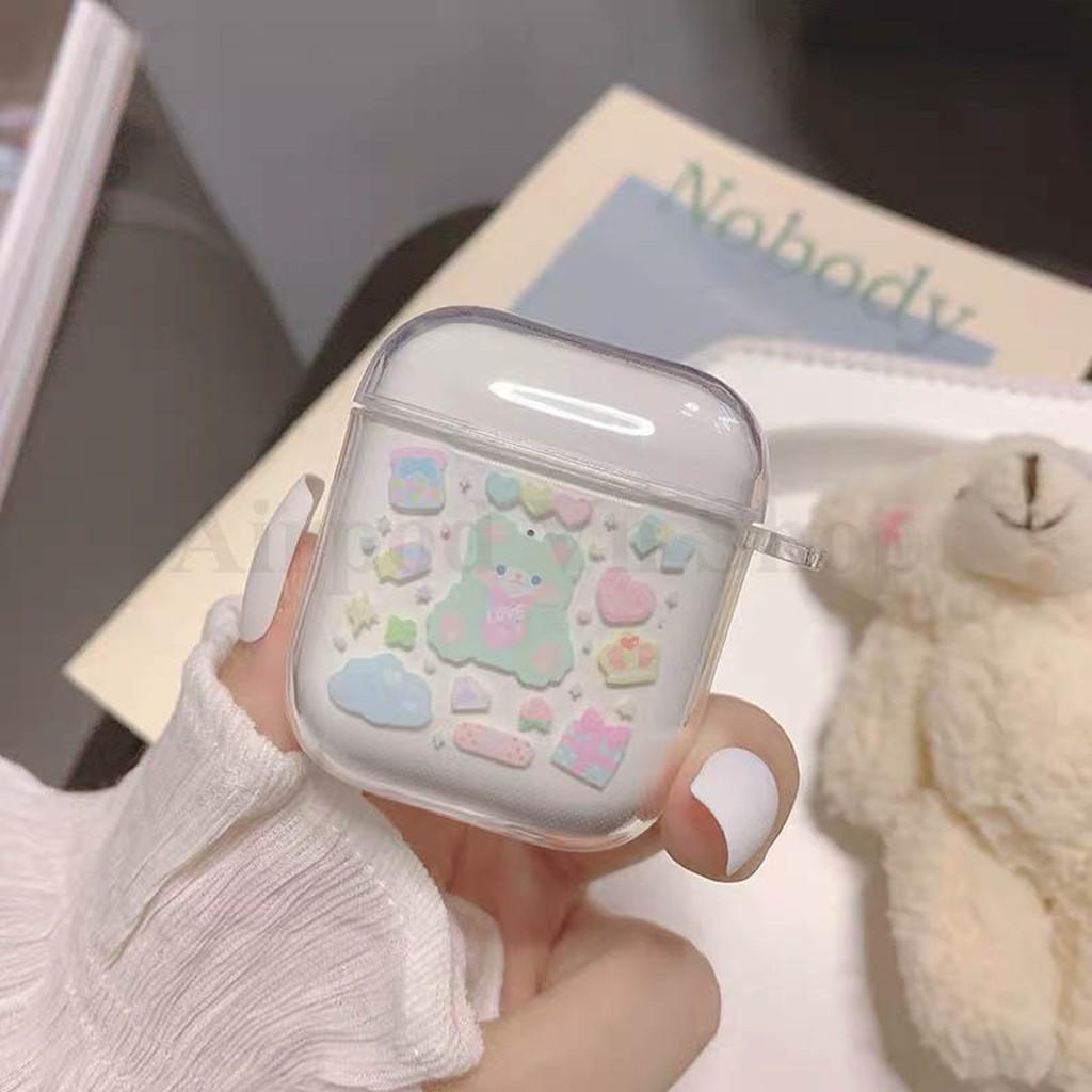 Bao Case Ốp dành cho airpod 1 và 2 và airpod pro gấu Love kute silicon dẻo cao cấp