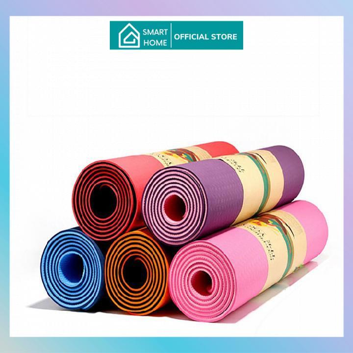 Thảm tập YOGA, GYM 6mm. Chống trượt tập thể dục tpe 2 lớp không mùi, Hàng có bảo hành